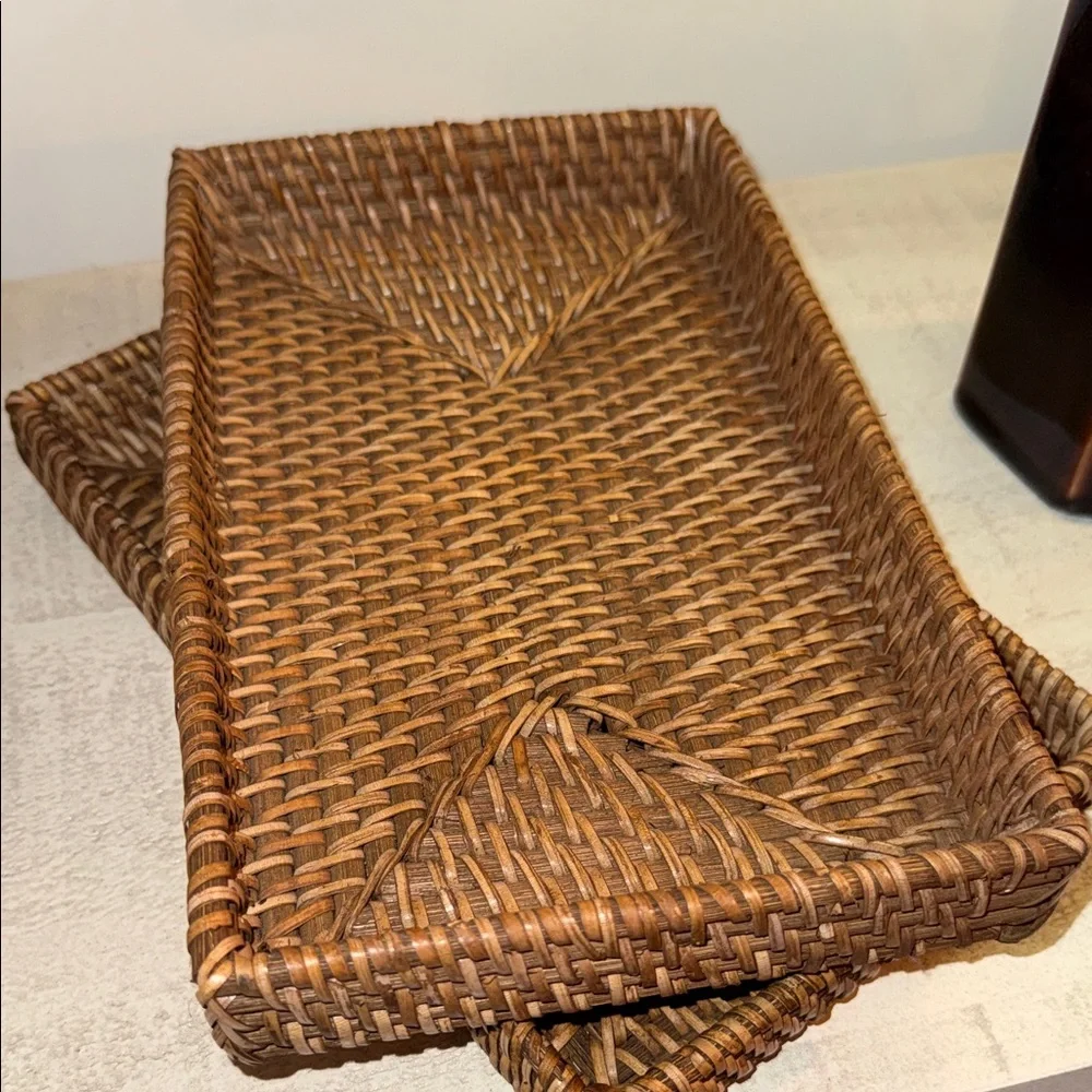 Woven Rattan Bath Tray - Brown